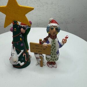 Hallmark Green and White Christmas Figurine Base